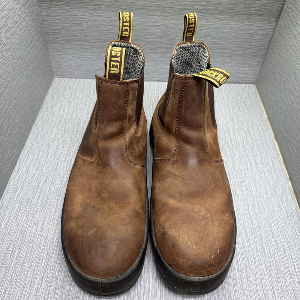 Rockrooster Work‎ Boots Mens 14 Brown Chelsea Safety Toe Slip On Industrial